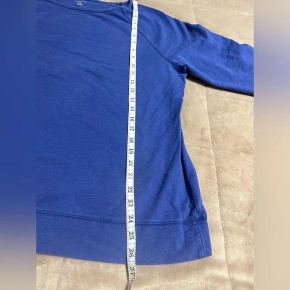 Lands' End Pullover Sweatshirt Women’s Size 1X 16/18 Crewneck Purple Blue - Picture 3 of 5